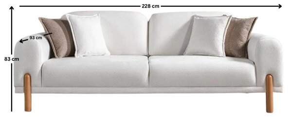 Rozkládací pohovka Clasy (krémová). Akce -25%