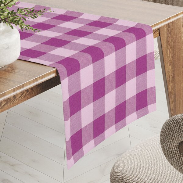 Biante Bavlněný běhoun na stůl Olivia OL-021 Fialová kostka velká 20x120 cm