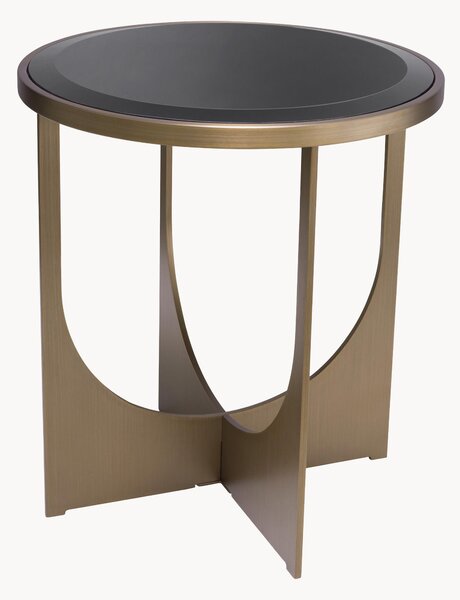 Kulatý odkládací stolek se skleněnou deskou Elegance