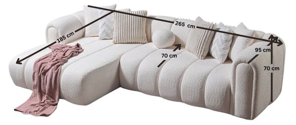 Rohová sedačka Nline (bílá) (L). Akce -25%