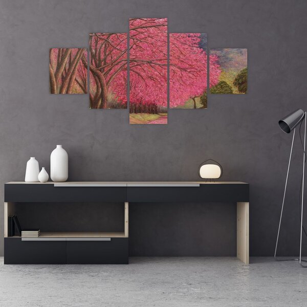 Obraz rozkvetlých stromů (125x70 cm)