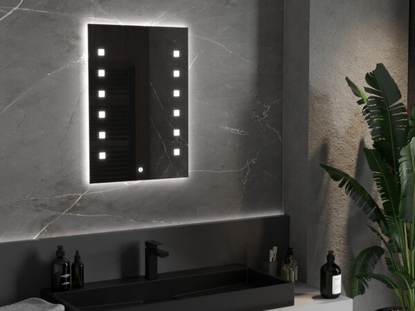 Mexen Ner, LED koupelnové zrcadlo s podsvícením 50x70 cm, 6000K, ochrana proti zamlžování, 9809-050-070-611-00
