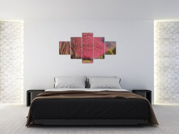 Obraz rozkvetlých stromů (125x70 cm)