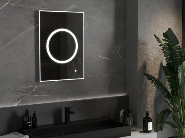 Mexen Koga, LED koupelnové zrcadlo s podsvícením 50 x 70 cm, 6000K, ochrana proti zamlžování, 9821-050-070-611-00