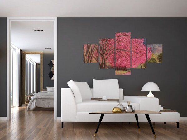 Obraz rozkvetlých stromů (125x70 cm)