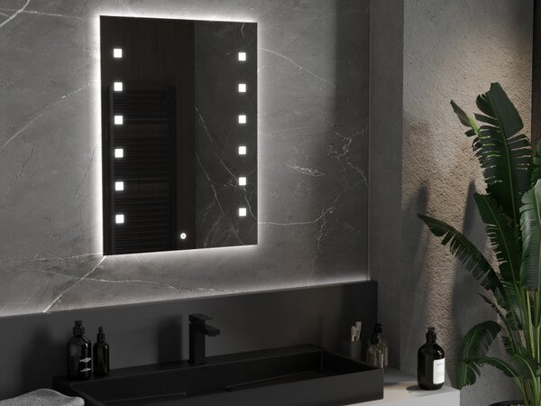 Mexen Ner, LED koupelnové zrcadlo s podsvícením 60x80 cm, 6000K, ochrana proti zamlžování, 9809-060-080-611-00