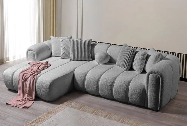 Rohová sedačka Nline (šedá) (L). Akce -25%