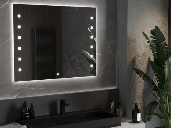 Mexen Ner, LED koupelnové zrcadlo s podsvícením 100x80 cm, 6000K, ochrana proti zamlžování, 9809-100-080-611-00