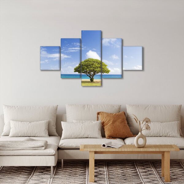 Obraz pláže se stromem (125x70 cm)
