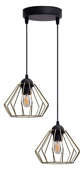 Lustr na lanku CEED GOLD 2xE27/60W/230V pr. 28 cm černá/zlatá