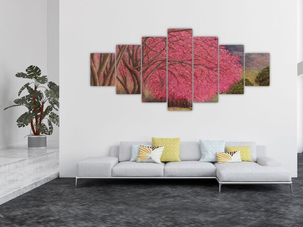Obraz rozkvetlých stromů (210x100 cm)