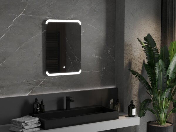 Mexen Nida, LED koupelnové zrcadlo s podsvícením 50x70 cm, 6000K, ochrana proti zamlžování, 9806-050-070-611-00