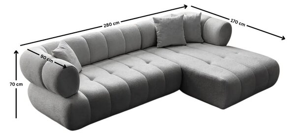 Rohová sedačka Petronel (šedá) (P). Akce -25%