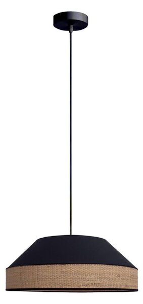 Lustr na lanku MANISO 1xE27/60W/230V pr. 45 cm černá/béžová