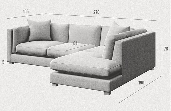 -25 % Dny MOMENTI– Ame Yens Rohová pohovka Pomo 270 cm, levá