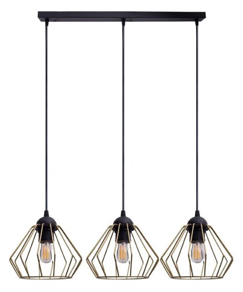 Lustr na lanku CEED GOLD 3xE27/60W/230V černá/zlatá