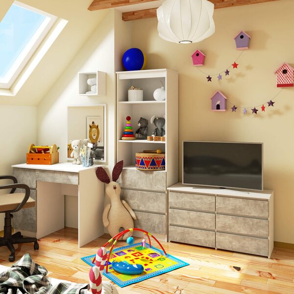Ak furniture Komoda CL6 100 cm bílá/beton