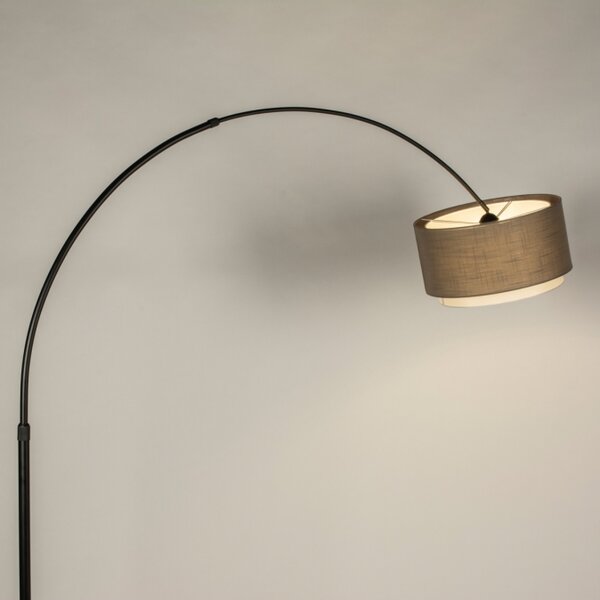 Stojací designová oblouková lampa Soffito Taupe and Black (LMD)