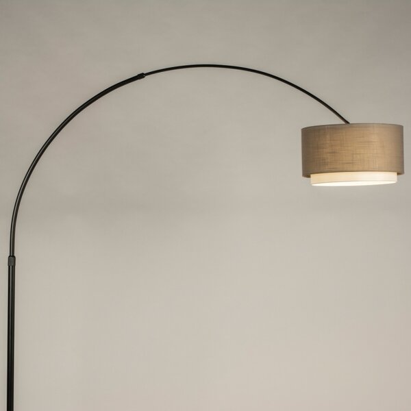Stojací designová oblouková lampa Soffito Taupe and Black (LMD)