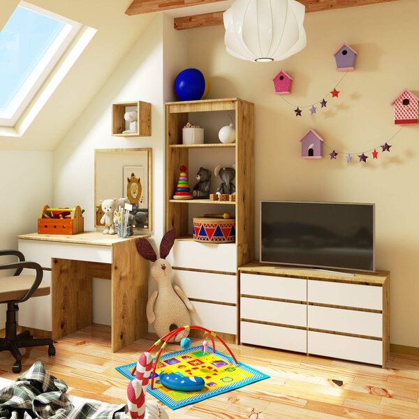 Ak furniture Komoda CL6 100 cm dub artisan/bílá