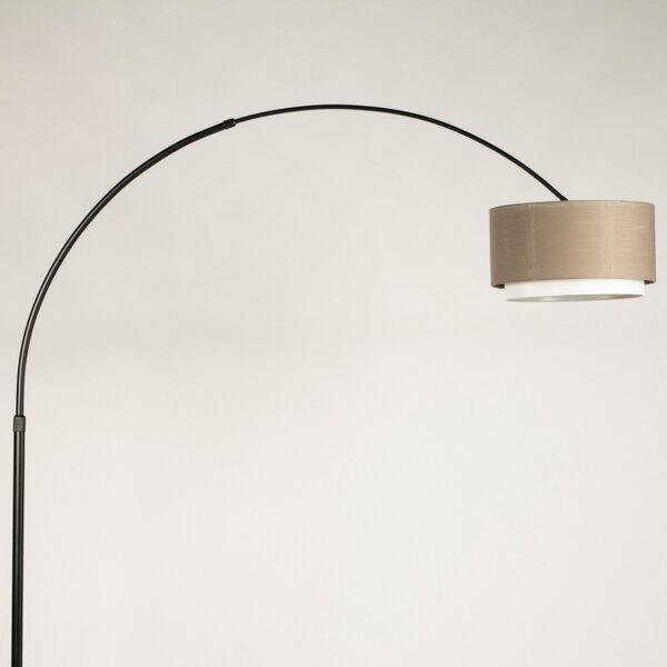 Stojací designová oblouková lampa Soffito Taupe and Black (LMD)