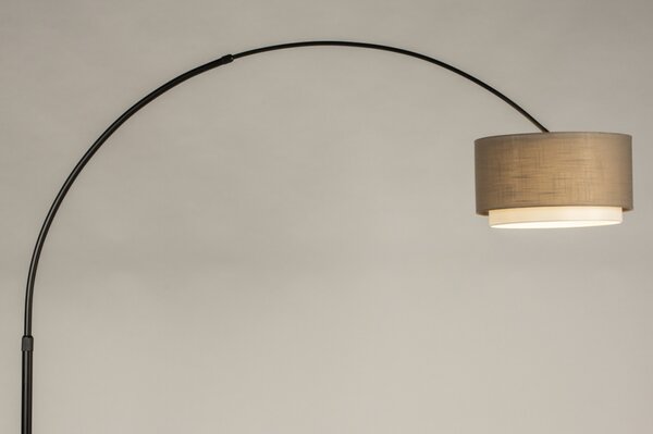 Stojací designová oblouková lampa Soffito Taupe and Black (LMD)
