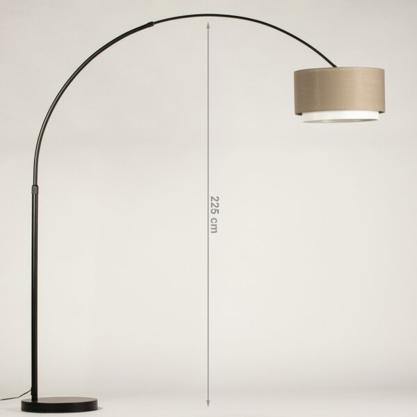 Stojací designová oblouková lampa Soffito Taupe and Black (LMD)