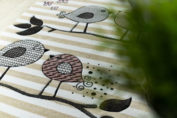 Koberec PETIT BIRDS PTÁČKY krém