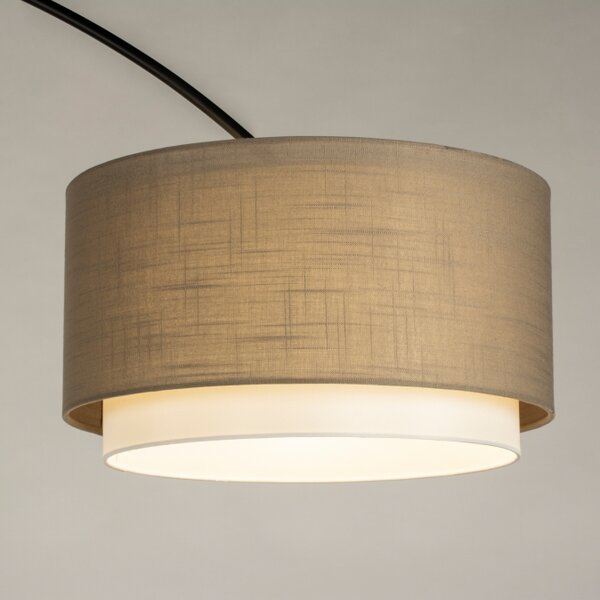 Stojací designová oblouková lampa Soffito Taupe and Black (LMD)