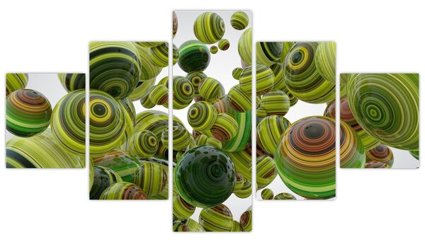 Obraz pruhovaných koulí (125x70 cm)