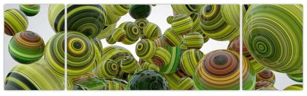 Obraz pruhovaných koulí (170x50 cm)