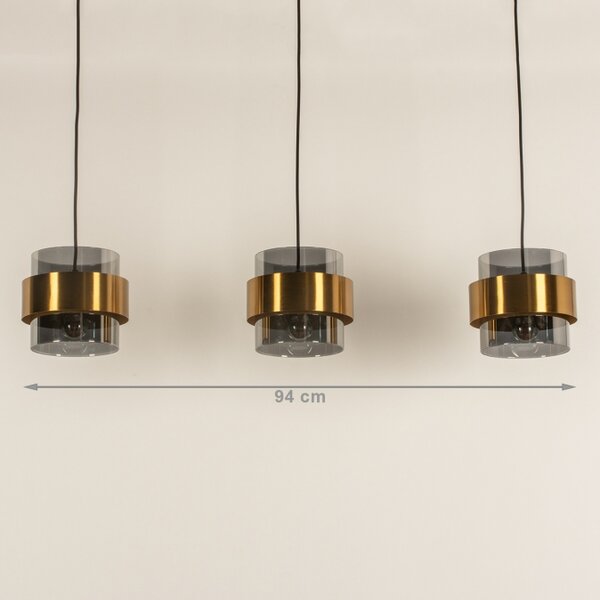 Závěsné svítidlo nad jídelní stůl Retro 70er Trio Line Black and Gold (LMD)