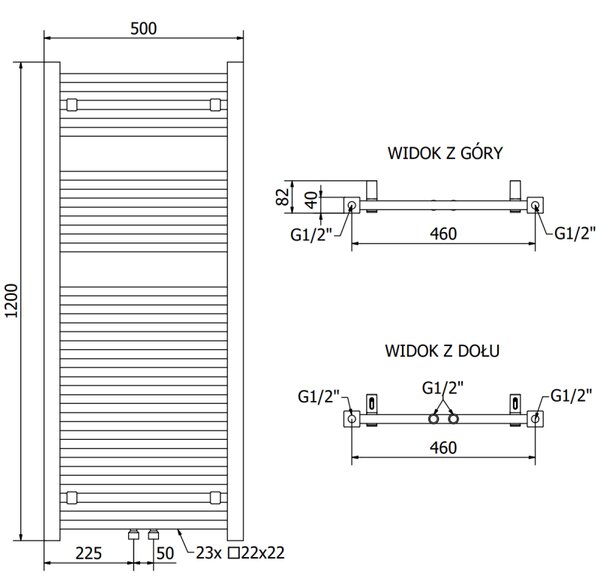 Mexen Pluton topné těleso 1200 x 500 mm, 616 W, černá, W106-1200-500-00-70