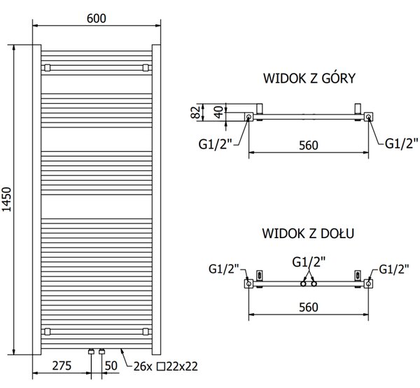 Mexen Pluton topné těleso 1450 x 600 mm, 826 W, bílá, W106-1450-600-00-20