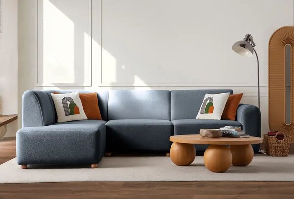 Rohová sedačka Slota (modrá) (L). Akce -25%