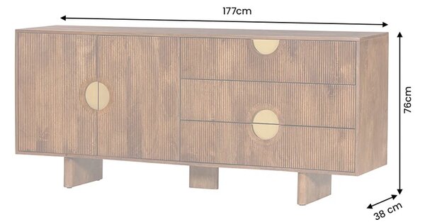 Massive home | Komoda MADISON 180 CM hnědá masiv mango