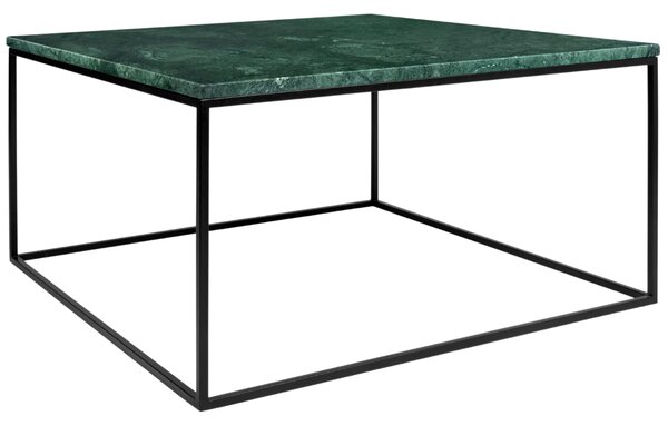Zelený mramorový konferenční stolek TEMAHOME Gleam II. 75x75 cm s černou podnoží