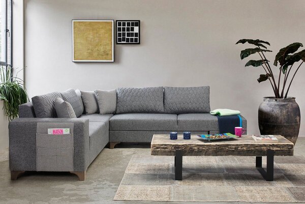 Rohová sedačka Lofty (šedá). Akce -24%