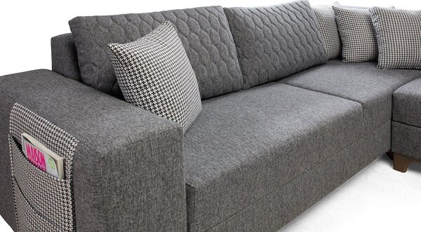 Rohová sedačka Lofty (šedá). Akce -24%