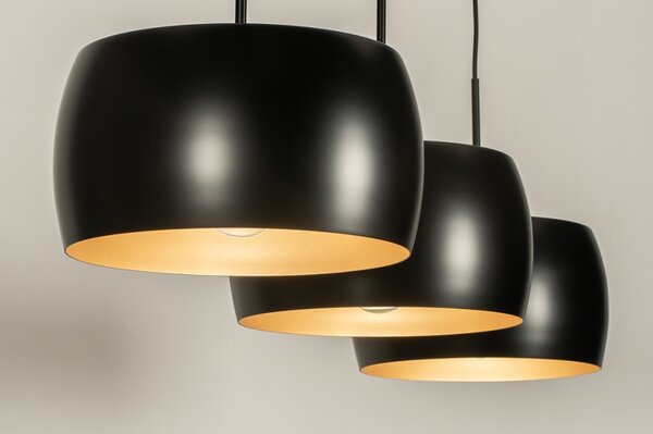 Závěsné designové svítidlo nad stůl Kitee III Black and Gold (LMD)
