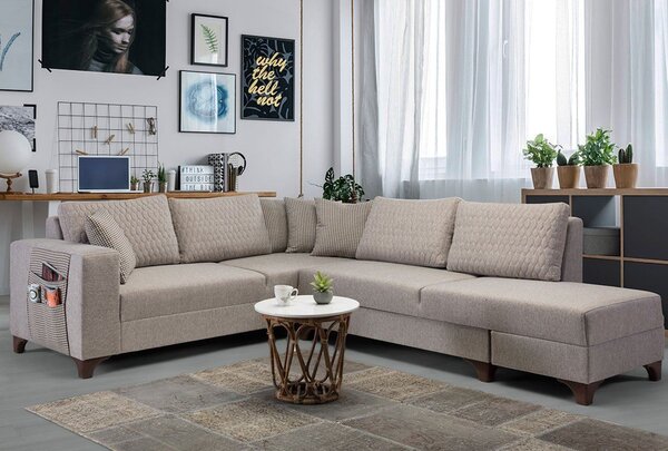 Rohová sedačka Lofty (béžová). Akce -24%