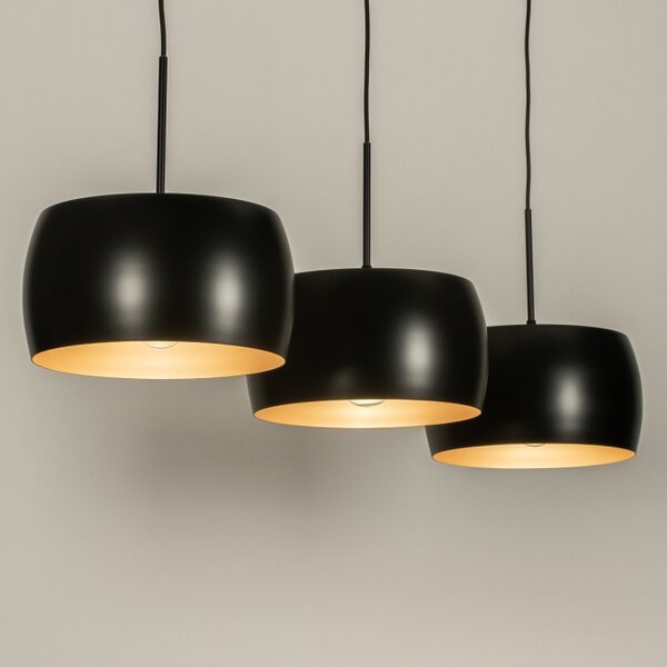 Závěsné designové svítidlo nad stůl Kitee III Black and Gold (LMD)