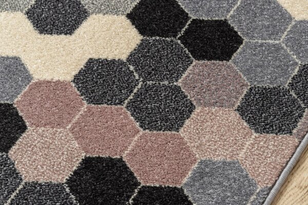 Běhoun HEOS 78537 šedý / růžový / krém HEXAGON