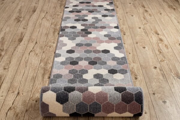 Běhoun HEOS 78537 šedý / růžový / krém HEXAGON