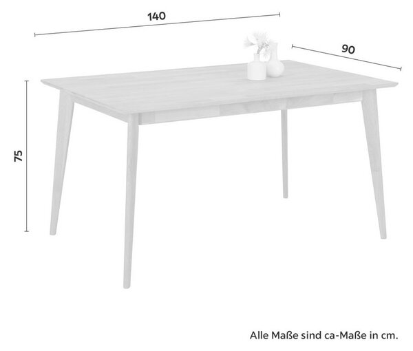 JÍDELNÍ STŮL Rita, 140x90 cm, divoký dub