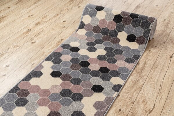 Běhoun HEOS 78537 šedý / růžový / krém HEXAGON