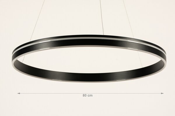 Závěsné černé velké LED svítidlo nad stůl Athena Black 80 (LMD)
