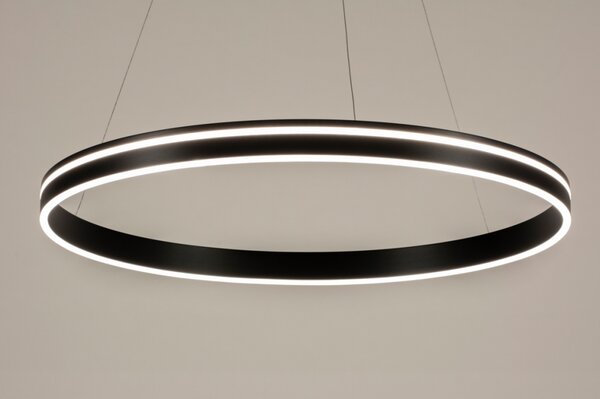 Závěsné černé velké LED svítidlo nad stůl Athena Black 80 (LMD)