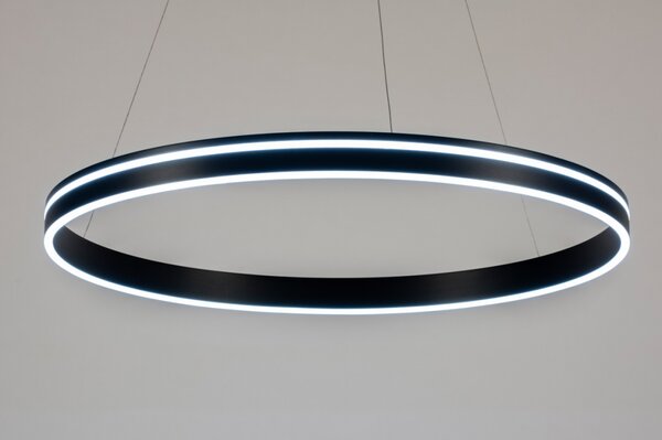 Závěsné černé velké LED svítidlo nad stůl Athena Black 80 (LMD)