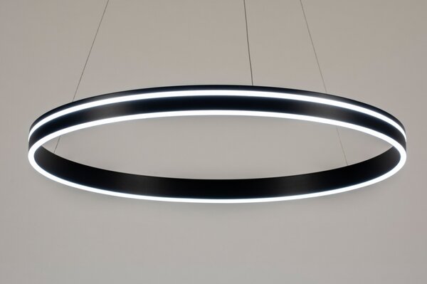 Závěsné černé velké LED svítidlo nad stůl Athena Black 80 (LMD)